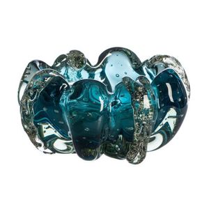 Cachepot em Murano Squash Aquamarine G 11x22cm - Cristais Tavares