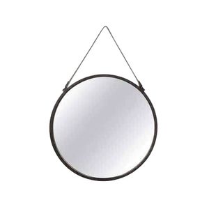 Espelho Redondo Preto em Metal 77x55x3cm - Mart