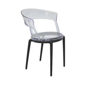 Poltrona Luna Transparente Com Base Preta - Tramontina