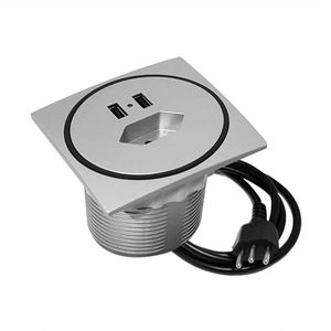 Emoji Tec 1Tom+2Usb+Passa Cabo com Anel Cinza/Preto - QT MOV