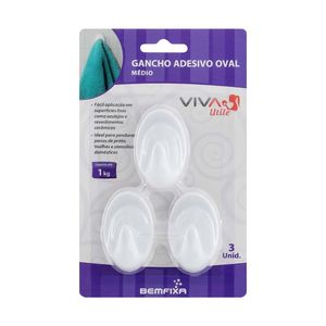 Gancho Adesivo Oval Médio - Bemfixa