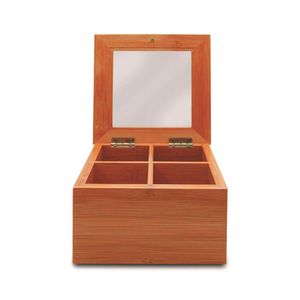 Caixa Porta Chá Bambu Com 4 Divisórias - Yoi
