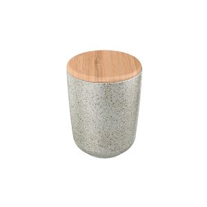 Porta Algodão Cerâmica com Tampa Bambu Osaka - Yoi