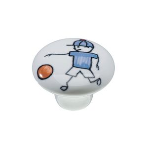 Puxador Il7054 Menino Futebol 37mm Ceramica - Italyline