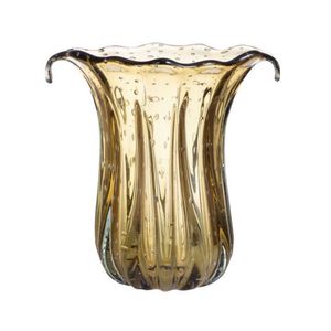 Vaso em Murano Cloud Ambar M 35x32cm - Cristais Tavares