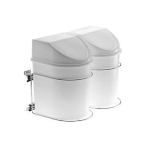 Lixeira Lateral Dupla 12L Slim Inox 305x380x500mm - Schmitt