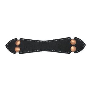 Puxador Valigia Vecchio Cobre com Couro Preto - Zen