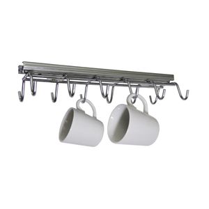 Porta Xicaras Cromo com Trilho para Fixa Teto 250x45x100mm - Jomer