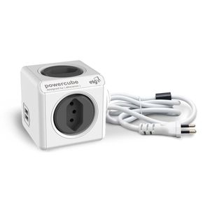 Powercube 4 Tom/2 Usb com Cabo 1,5 Mts Bivolt Pwc-X4U - ELG