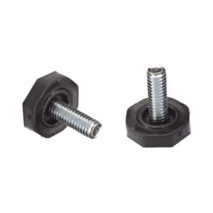 Pé Nivelador Oitavado 20mm Preto com Bucha - Sas Plastic