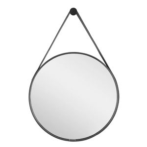 Espelho 200mm Couro Preto com Fivela 46mm Gold Opaco - Jador