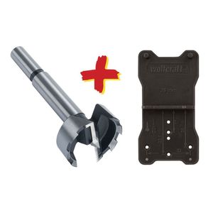 Kit Gabarito de Dobradiça e Broca Forstner 35mm - Wolfcraft