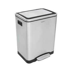 Lixeira Dupla Quadratta Plus Inox com Pedal 2X15L - Tramontina