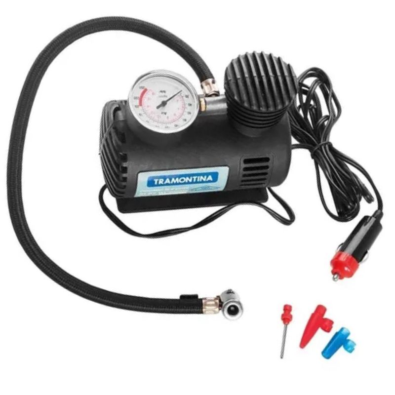 Compressor De Ar Portátil Para Carros 300psi 50w 12v Tramontina Gmad