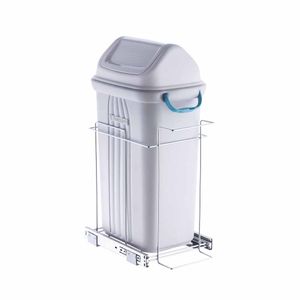 Lixeira Desliz Simples 30L 250x600x450mm Cromado - 2702 - Schmitt