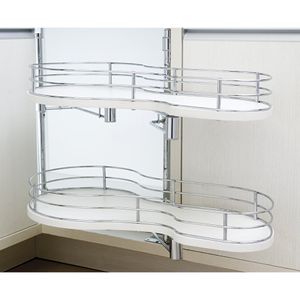 Prateleira Articulada para Canto Cromada 740X600X340mm (25Kg) - Schmitt