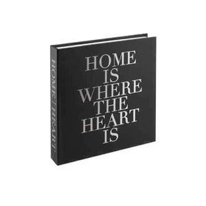 Caixa Livro Preto "Home Is Where The Heart Is" 30X30X5cm - Mart
