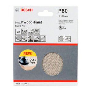 Disco de Lixa com Velcro 125mm - 5un - Bosch