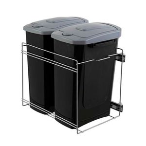 Lixeira Dupla 15l Preta - Masutti