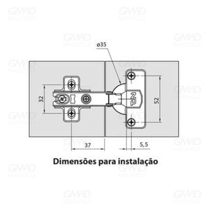 Dobradiça Ms Reta 110g Abertura Automática - FGVTN