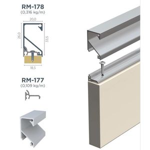 Perfil Puxador RM-177/178 Click 18mm com Ponteira(em metro) - Rometal