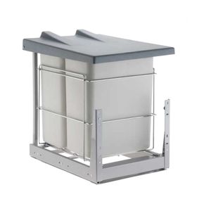 Lixeira Deslizante Dupla 20l Com Tampa Fixa - Schmitt