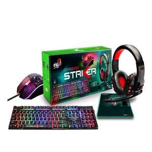 Combo 4 Em 1 – Headset + Mouse + Teclado + Mousepad - STRIKER - CGSR41 - ELG