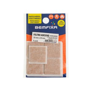 Feltro Adesivo Quadrado Marrom 30X30 mm 9 Unid. - Bemfixa
