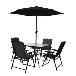 Conjunto Mesa Com 4 Cadeiras E Guarda-sol Chicago - Mor
