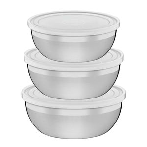 Jogo de Potes Freezinox Inox com Tampa 3 Peças - Tramontina