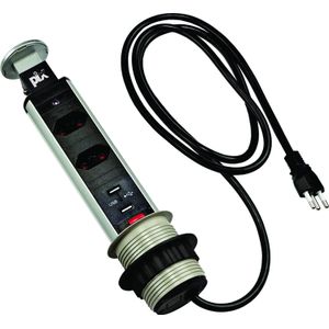Torre Multiplug 2 Tom + 2 Usb Cinza  - Renna