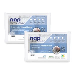 Kit 2 Travesseiros Nasa Alto Viscoelástico 50x70cm - Nap
