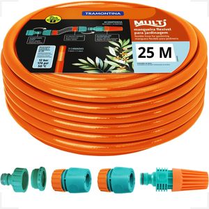 Mangueira Multi 1/2" Laranja em PVC 25m  - Tramontina