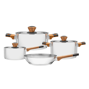 Jogo De Panelas Brava Baquelite 4 Peças em Aço Inox Com Fundo Triplo - Tramontina
