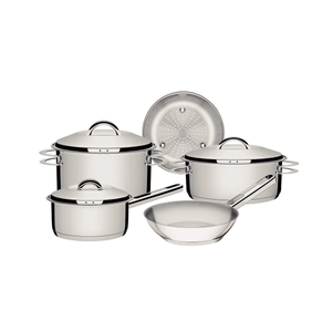 Jogo de Panelas Solar em Aço Inox com Fundo Triplo e Tampas de Inox 5 Peças - Tramontina