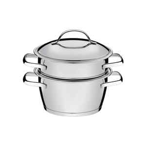 Cuscuzeira Allegra em Aço Inox com Fundo Triplo 2 Peças - Tramontina