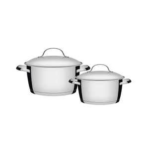 Jogo de Panelas Allegra em Aço Inox com Fundo Triplo e Tampas de Inox 2 Peças - Tramontina