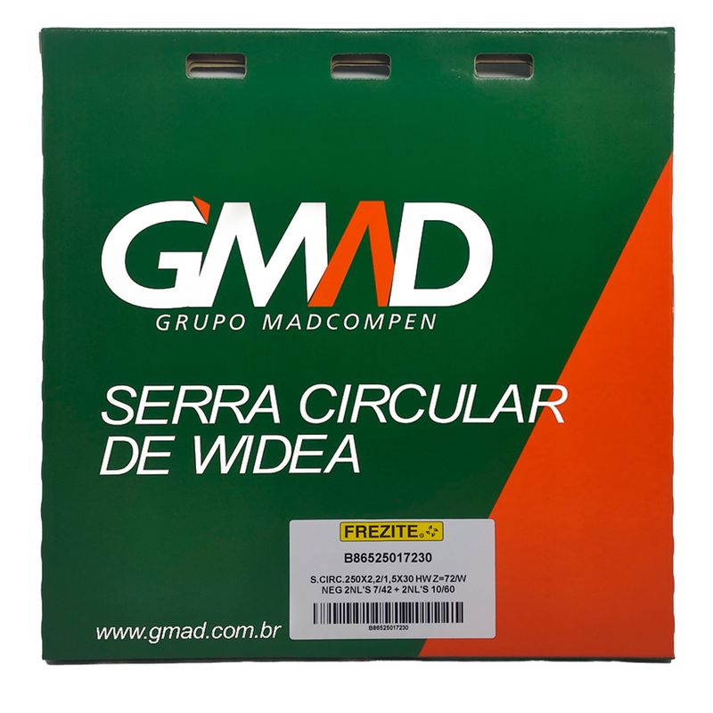 Disco de Serra Circular MDF 250x2,2/1,5x30 72D HW - GMAD