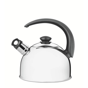 Chaleira com Apito em Aço Inox Cabo Preto 2,1L Tramontina