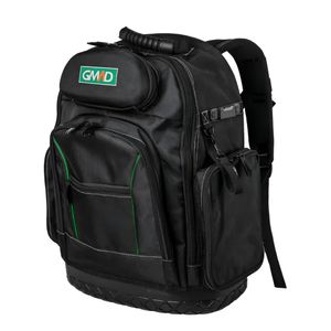 Mochila para Ferramentas e Uso Geral Preta com Fundo de Borracha - GMAD