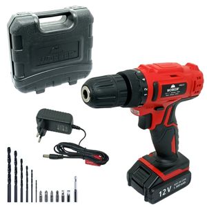 Parafusadeira/Furadeira a bateria com 13 Pçs Pfw12 Worker