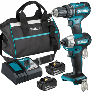 Combo Parafusadeira e Furadeira de Impacto com 2 baterias 18V 3Ah Carregador e Bolsa DLX2416X1 Makita